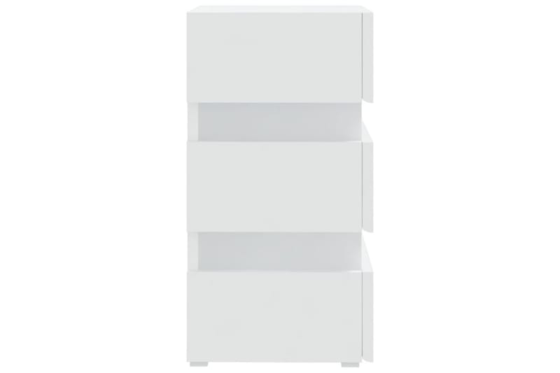 Yöpöytä LED-valoilla valkoinen 45x35x67 cm lastulevy - Valkoinen - Huonekalut - Pöytä & ruokailuryhmä - Apupöytä & sivupöytä - Yöpöytä