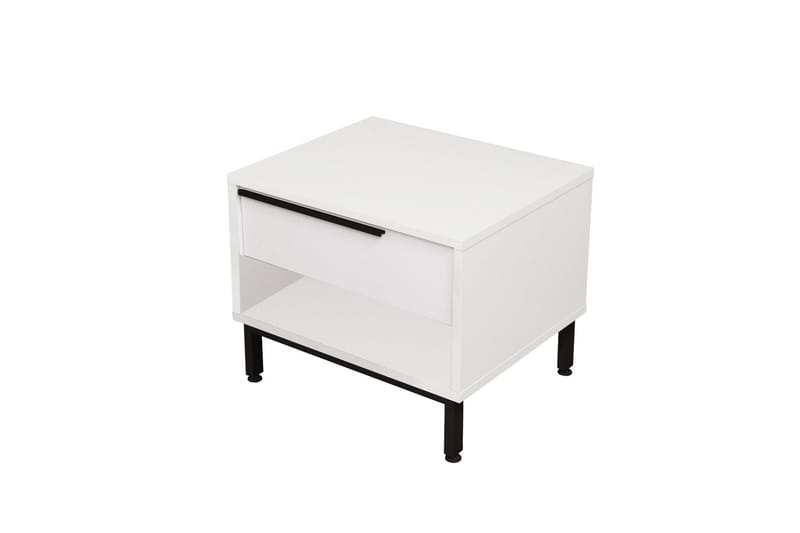 Yöpöytä Liyakat 53,6 cm - Valkoinen - Huonekalut - Pöytä & ruokailuryhmä - Apupöytä & sivupöytä - Yöpöytä