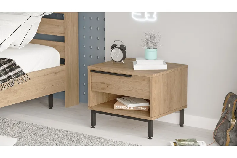 Yöpöytä Liyakat 53,6 cm, Pähkinä