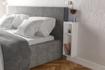 Yöpöytä Lundtorp 15 cm Säilytyksellä 2 hyllyä - Valkoinen - Huonekalut - Pöytä & ruokailuryhmä - Apupöytä & sivupöytä - Yöpöytä