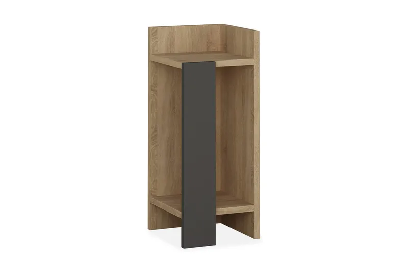 Yöpöytä Lutchan 27 cm Säilytyksellä Hyllyt+ovet Oikea - Ruskea/Harmaa - Huonekalut - Pöytä & ruokailuryhmä - Apupöytä & sivupöytä - Yöpöytä