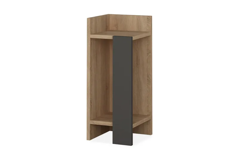 Yöpöytä Lutchan 27 cm Säilytyksellä Hyllyt Vasen - Harmaa/Ruskea - Huonekalut - Pöytä & ruokailuryhmä - Apupöytä & sivupöytä - Yöpöytä