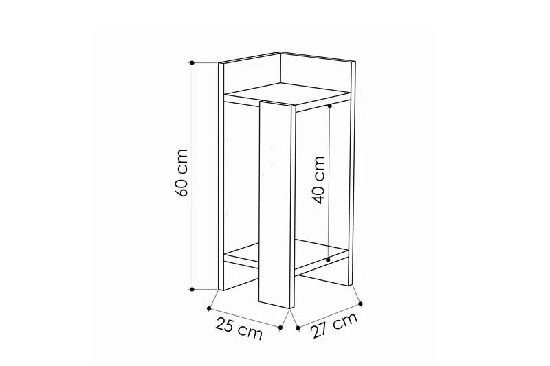 Yöpöytä Lutchan 27 cm - Tammenväri/Tummanharmaa - Huonekalut - Pöytä & ruokailuryhmä - Apupöytä & sivupöytä - Yöpöytä