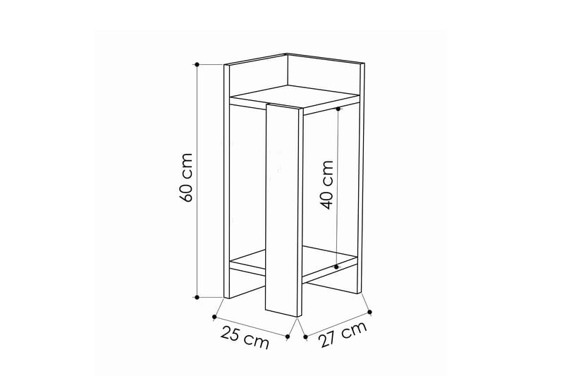 Yöpöytä Lutchan 27 cm - Tammenväri/Tummanharmaa - Yöpöytä