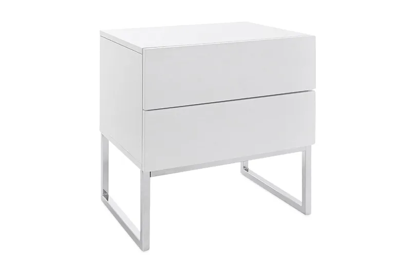 Yöpöytä Magdax 50 cm Korkeat jalat Säilytyksellä 2 laatikkoa - Valkoinen - Huonekalut - Pöytä & ruokailuryhmä - Apupöytä & sivupöytä - Yöpöytä