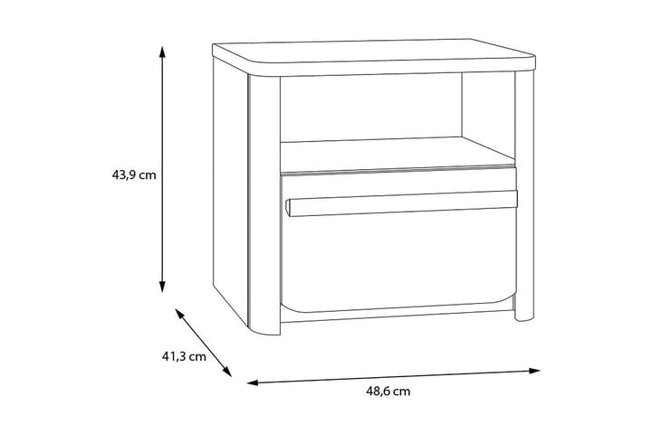 Yöpöytä Meris 41x49 cm - Harmaa/Ruskea - Yöpöytä