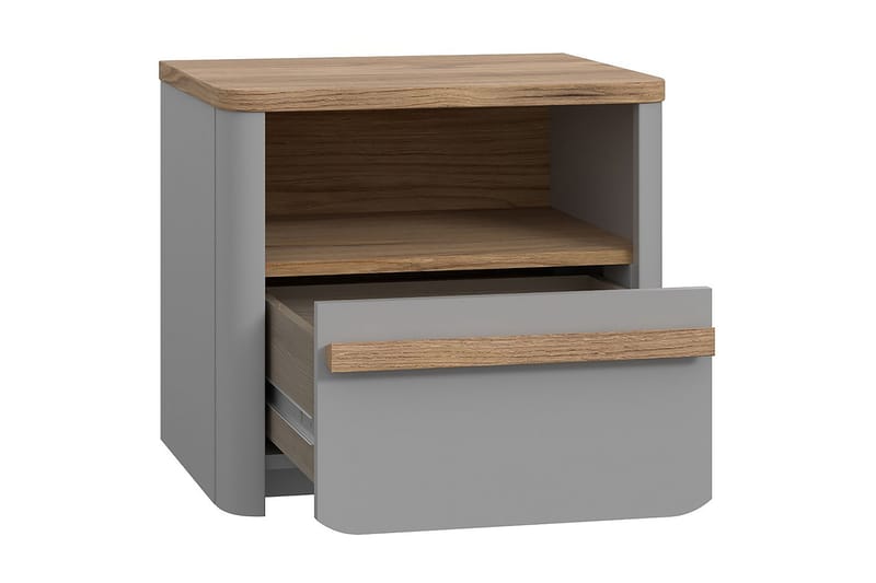 Yöpöytä Meris 41x49 cm - Harmaa/Ruskea - Huonekalut - Pöytä & ruokailuryhmä - Apupöytä & sivupöytä - Yöpöytä