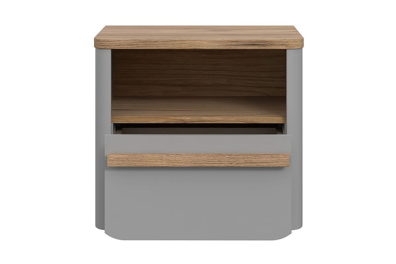 Yöpöytä Meris 41x49 cm - Harmaa/Ruskea - Huonekalut - Pöytä & ruokailuryhmä - Apupöytä & sivupöytä - Yöpöytä