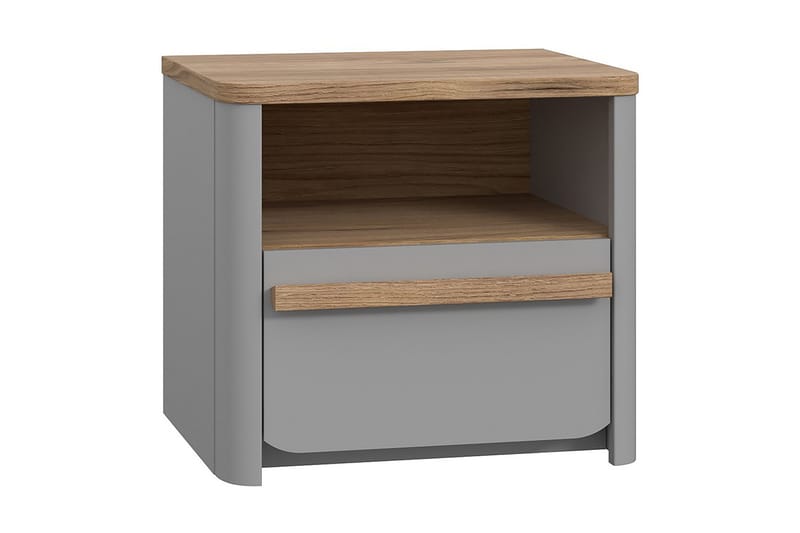 Yöpöytä Meris 41x49 cm - Harmaa/Ruskea - Huonekalut - Pöytä & ruokailuryhmä - Apupöytä & sivupöytä - Yöpöytä