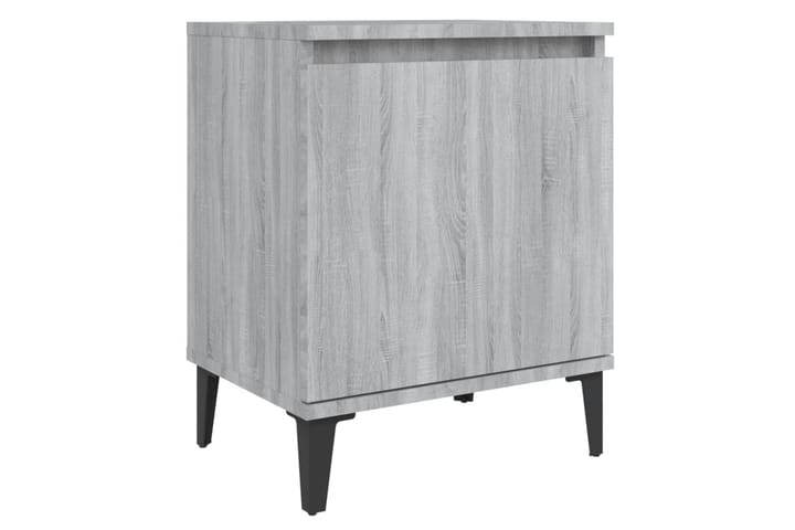 Yöpöytä metallijaloilla harmaa Sonoma 40x30x50 cm - Harmaa - Yöpöytä