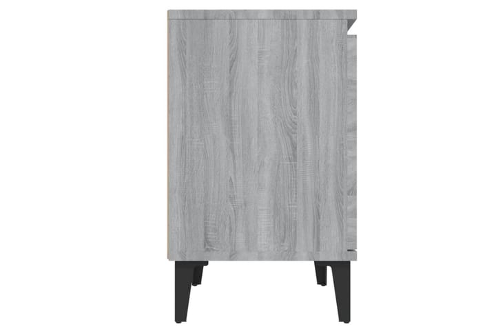 Yöpöytä metallijaloilla harmaa Sonoma 40x30x50 cm - Harmaa - Yöpöytä