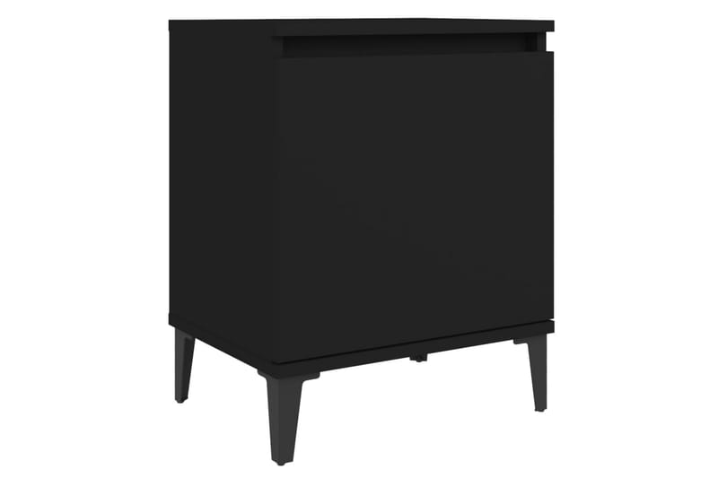 Yöpöytä metallijaloilla musta 40x30x50 cm - Musta - Huonekalut - Pöytä & ruokailuryhmä - Apupöytä & sivupöytä - Yöpöytä