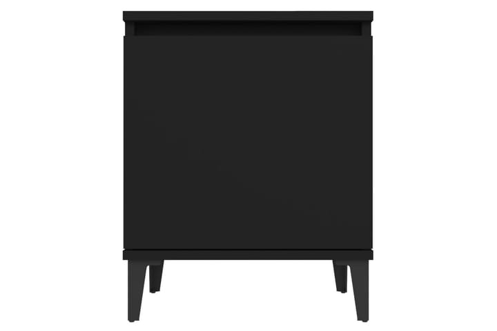 Yöpöytä metallijaloilla musta 40x30x50 cm - Musta - Yöpöytä