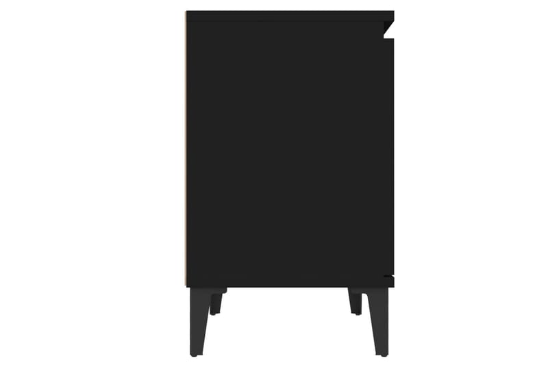 Yöpöytä metallijaloilla musta 40x30x50 cm - Musta - Huonekalut - Pöytä & ruokailuryhmä - Apupöytä & sivupöytä - Yöpöytä