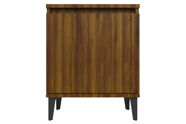 Yöpöytä metallijaloilla ruskea tammi 40x30x50 cm - Ruskea - Yöpöytä