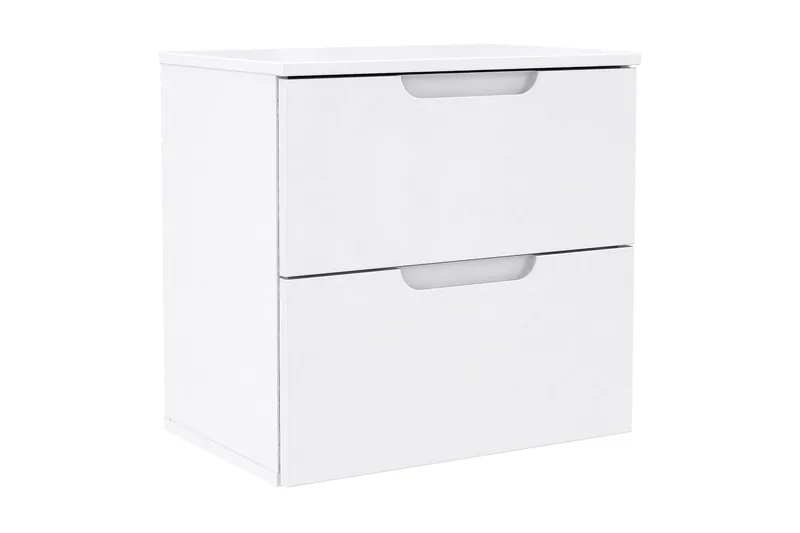 Yöpöytä Mettlen 50 cm Säilytyksellä 2 laatikkoa, Valkoinen