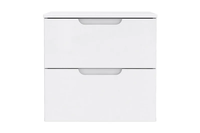 Yöpöytä Mettlen 50 cm Säilytyksellä 2 laatikkoa - Valkoinen - Huonekalut - Pöytä & ruokailuryhmä - Apupöytä & sivupöytä - Yöpöytä