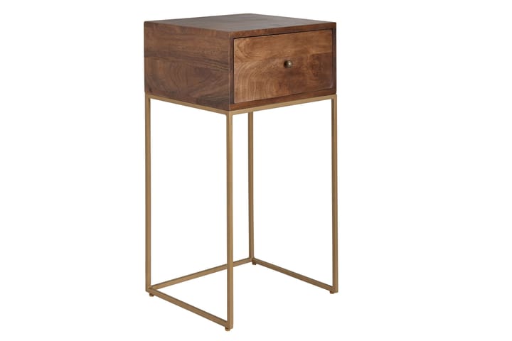 Yöpöytä Mexus 35 cm Suorakulmainen - Kulta/Ruskea - Marmoripöydät - Yöpöytä - Kokoontaitettavat pöydät