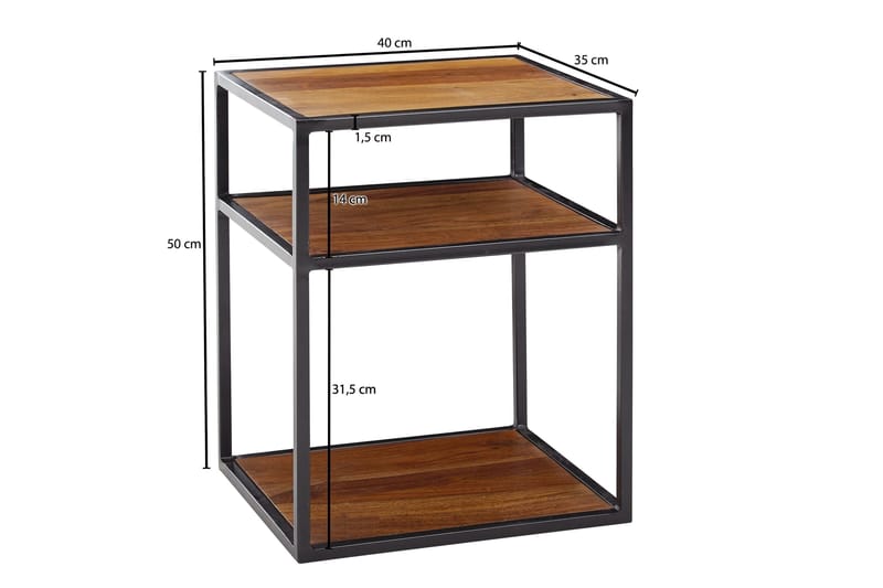 Yöpöytä Mexus 35 cm Suorakulmainen - Ruskea - Huonekalut - Pöytä & ruokailuryhmä - Apupöytä & sivupöytä - Yöpöytä