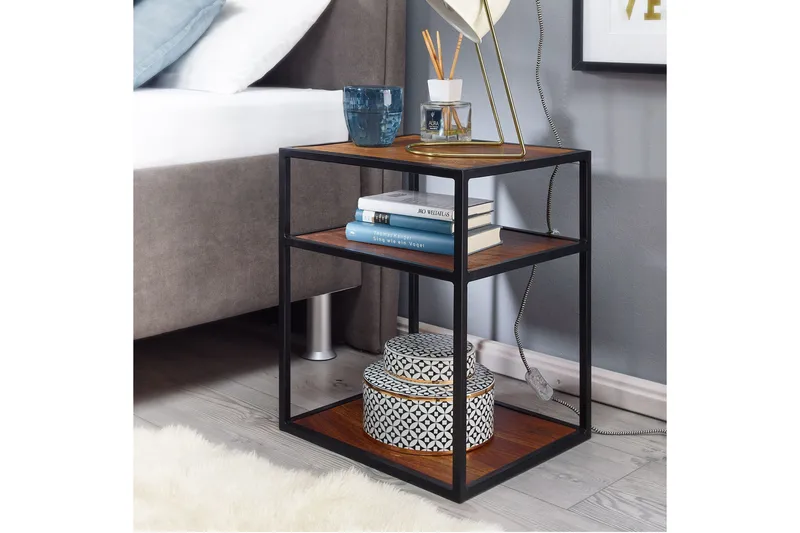 Yöpöytä Mexus 35 cm Suorakulmainen - Ruskea - Huonekalut - Pöytä & ruokailuryhmä - Apupöytä & sivupöytä - Yöpöytä