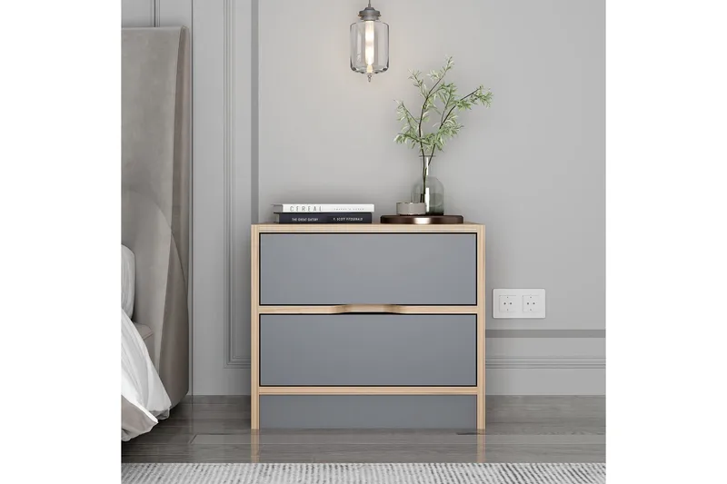 Yöpöytä Munna 54 cm, Pähkinä/Antrasiitti