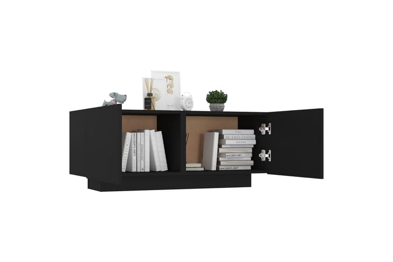Yöpöytä musta 100x35x40 cm lastulevy - Huonekalut - Pöytä & ruokailuryhmä - Apupöytä & sivupöytä - Yöpöytä