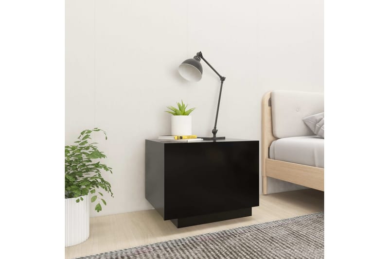 Yöpöytä musta 100x35x40 cm lastulevy - Huonekalut - Pöytä & ruokailuryhmä - Apupöytä & sivupöytä - Yöpöytä