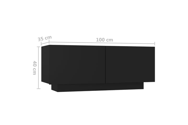 Yöpöytä musta 100x35x40 cm lastulevy - Yöpöytä