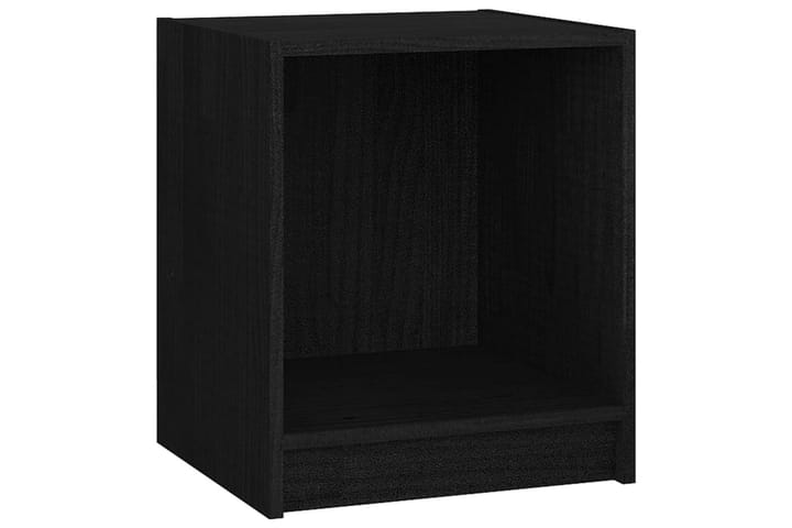 Yöpöytä musta 35,5x33,5x41,5 cm täysi mänty - Musta - Yöpöytä