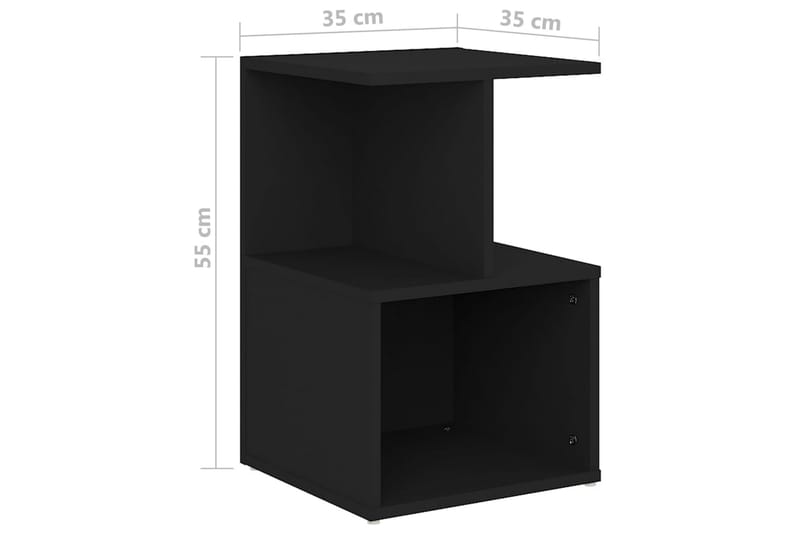 Yöpöytä musta 35x35x55 cm lastulevy - Huonekalut - Pöytä & ruokailuryhmä - Apupöytä & sivupöytä - Yöpöytä