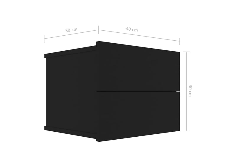 Yöpöytä musta 40x30x30 cm lastulevy - Musta - Huonekalut - Pöytä & ruokailuryhmä - Apupöytä & sivupöytä - Yöpöytä