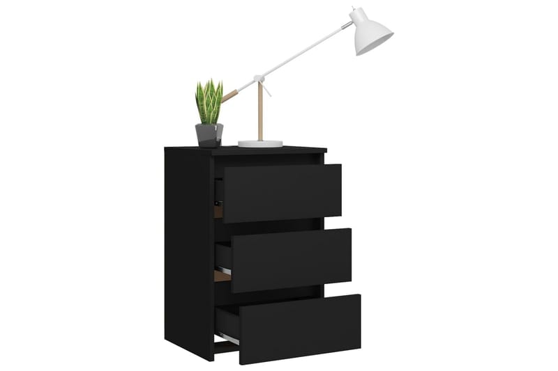 Yöpöytä musta 40x35x62,5 cm lastulevy - Huonekalut - Pöytä & ruokailuryhmä - Apupöytä & sivupöytä - Yöpöytä