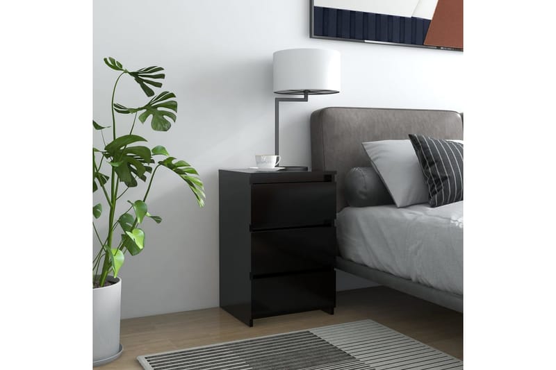 Yöpöytä musta 40x35x62,5 cm lastulevy - Huonekalut - Pöytä & ruokailuryhmä - Apupöytä & sivupöytä - Yöpöytä