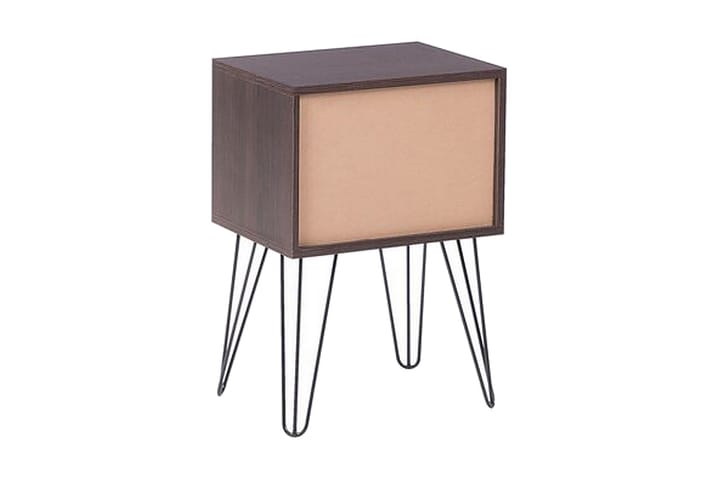 Yöpöytä Oltmans 40 cm Säilytyksellä Laatikko+Hylly - Tummanruskea/Valkoinen - Yöpöytä