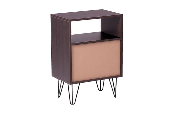Yöpöytä Oltmans 45 cm Säilytyksellä 2 laatikkoa+Hylly - Tummanruskea/Valkoinen - Yöpöytä