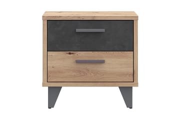Yöpöytä Sapes 42x50 cm - Ruskea/Harmaa - Huonekalut - Pöytä & ruokailuryhmä - Apupöytä & sivupöytä - Yöpöytä