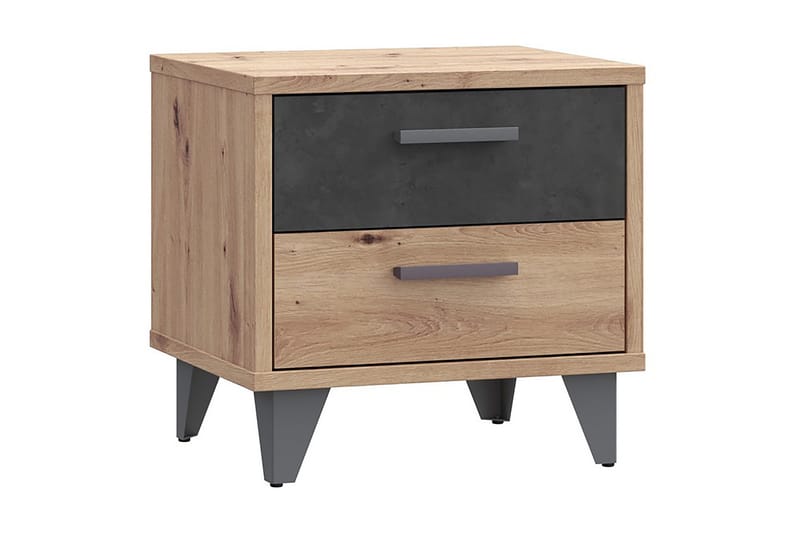 Yöpöytä Sapes 42x50 cm - Ruskea/Harmaa - Huonekalut - Pöytä & ruokailuryhmä - Apupöytä & sivupöytä - Yöpöytä