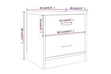 Yöpöytä savutammi 40x30x40 cm tekninen puu - Ruskea - Huonekalut - Pöytä & ruokailuryhmä - Apupöytä & sivupöytä - Yöpöytä