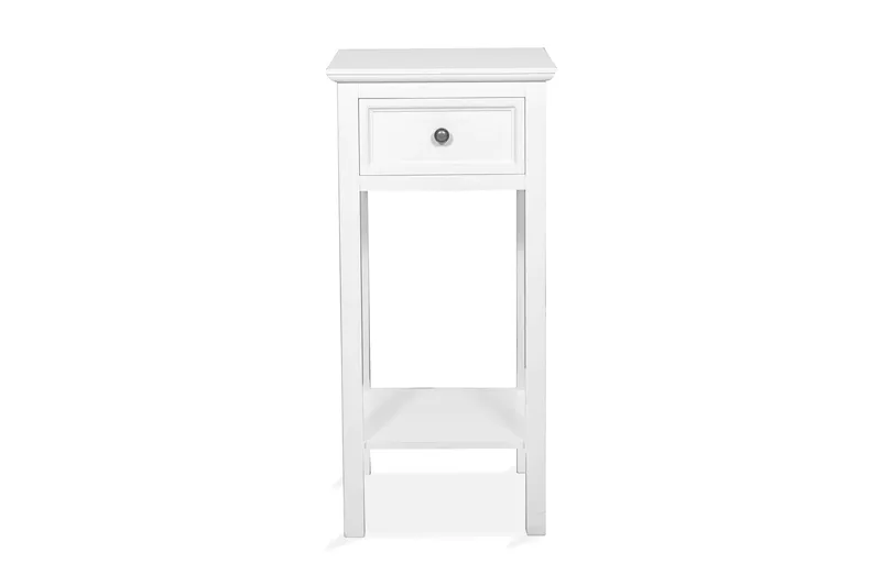 Yöpöytä Sibella 75 cm Säilytyksellä Laatikko, Valkoinen