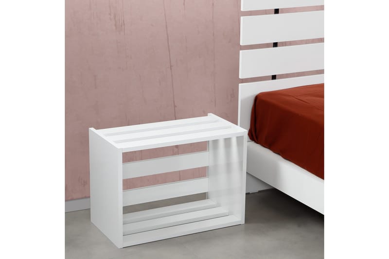 Yöpöytä Skoglund 60 cm - Valkoinen - Huonekalut - Pöytä & ruokailuryhmä - Apupöytä & sivupöytä - Yöpöytä