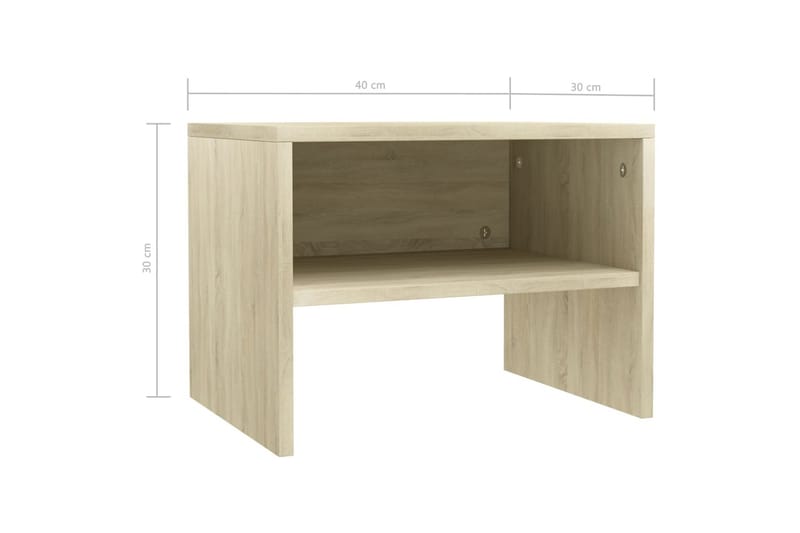Yöpöytä sonoma tammi 40x30x30 cm lastulevy - Ruskea - Huonekalut - Pöytä & ruokailuryhmä - Apupöytä & sivupöytä - Yöpöytä