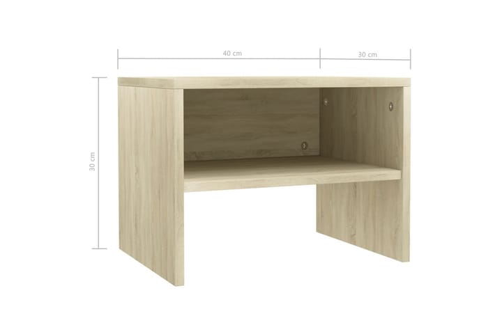 Yöpöytä sonoma tammi 40x30x30 cm lastulevy - Ruskea - Yöpöytä