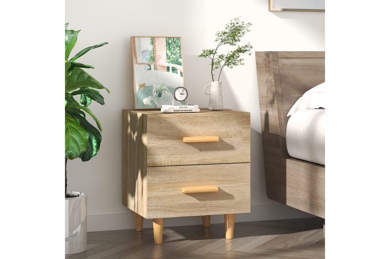 Yöpöytä Sonoma-tammi 40x35x47,5 cm - Ruskea - Huonekalut - Pöytä & ruokailuryhmä - Apupöytä & sivupöytä - Yöpöytä