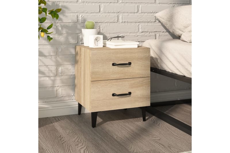 Yöpöytä Sonoma-tammi 40x35x47,5 cm - Ruskea - Huonekalut - Pöytä & ruokailuryhmä - Apupöytä & sivupöytä - Yöpöytä