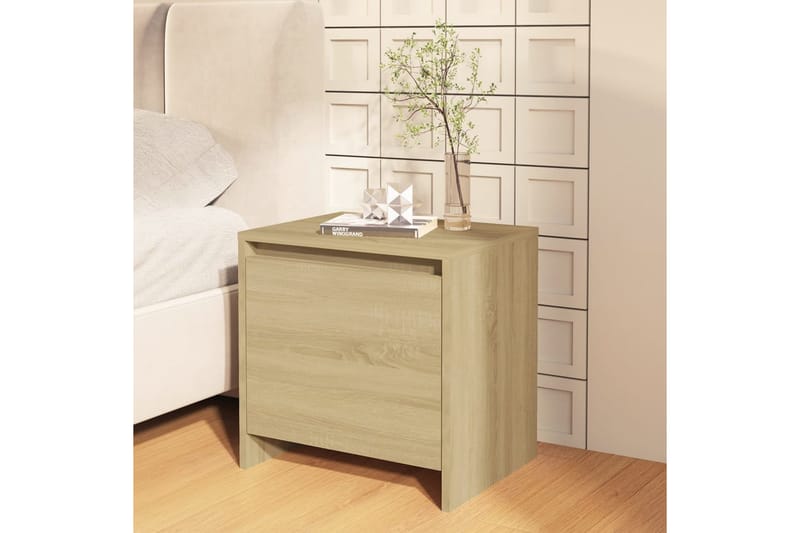 Yöpöytä Sonoma-tammi 45x34x44,5 cm lastulevy - Beige - Huonekalut - Pöytä & ruokailuryhmä - Apupöytä & sivupöytä - Yöpöytä