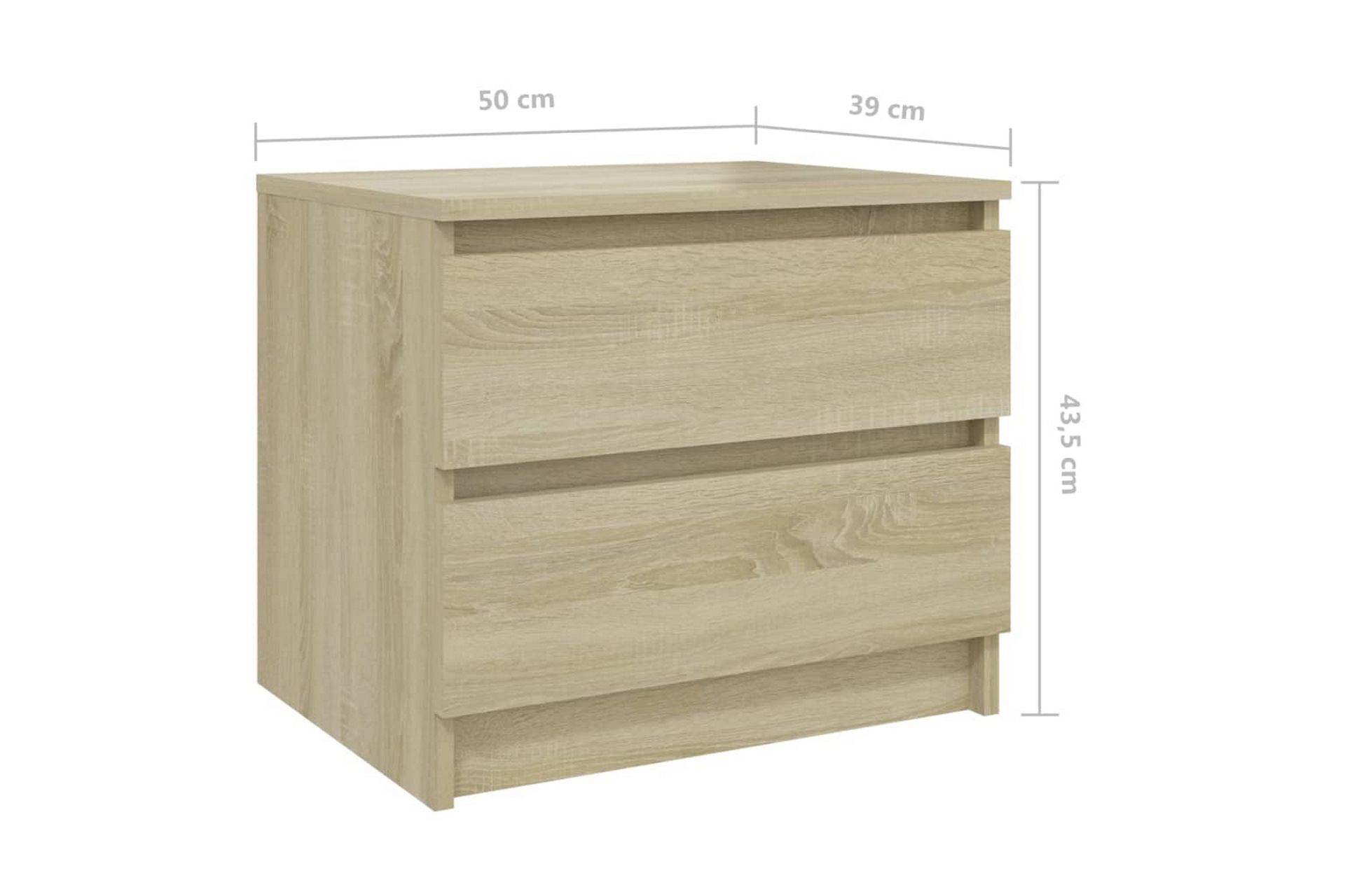 Yöpöytä Sonoma-tammi 50x39x43,5 cm lastulevy - Huonekalut - Pöytä & ruokailuryhmä - Apupöytä & sivupöytä - Yöpöytä
