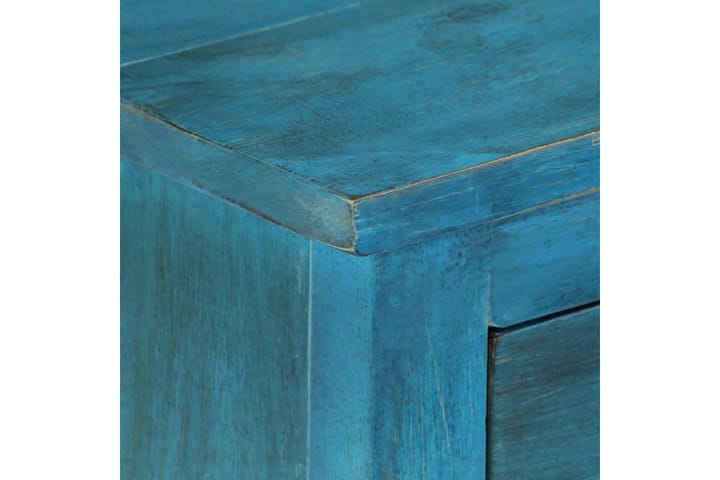 Yöpöytä täysi mangopuu 40x30x50 cm sininen - Ruskea - Yöpöytä