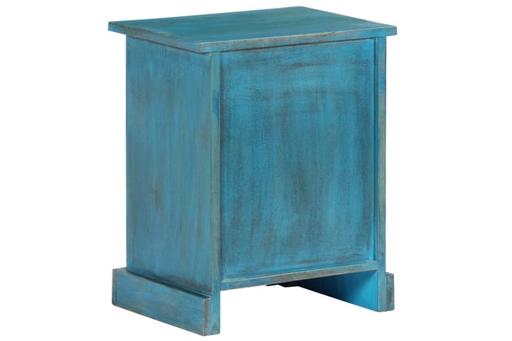 Yöpöytä täysi mangopuu 40x30x50 cm sininen - Ruskea - Yöpöytä