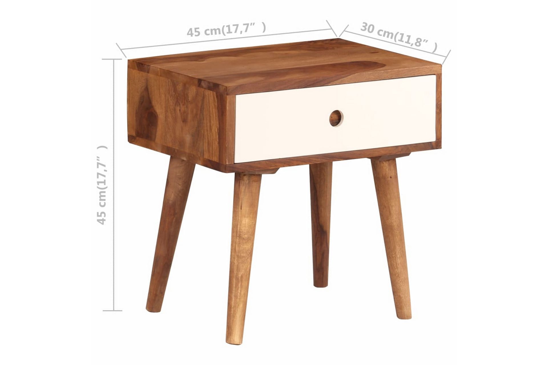 Yöpöytä täysi seesampuu 45x30x45 cm - Ruskea - Huonekalut - Pöytä & ruokailuryhmä - Apupöytä & sivupöytä - Yöpöytä