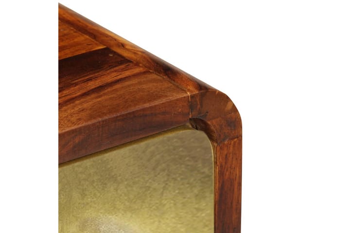 Yöpöytä täysi seesampuu kultaisella kuviolla 49x40x30 cm - Ruskea - Yöpöytä